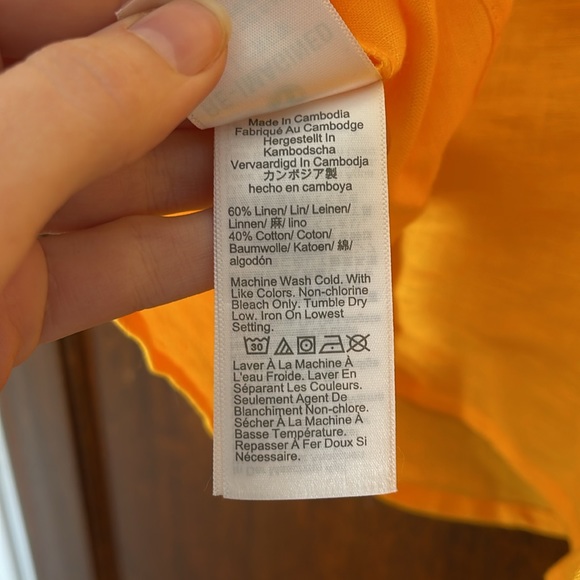 J Crew orange Linen sleeveless tank top - Picture 5 of 5